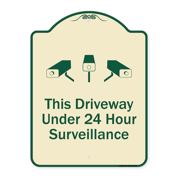 Designer Series-This Driveway Under 24 Hour Surveillance With Graphics, 24" H, TG-1824-9748